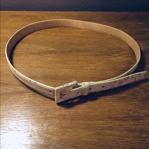 Vince Camuto Ivory Gold Leather Belt sz L